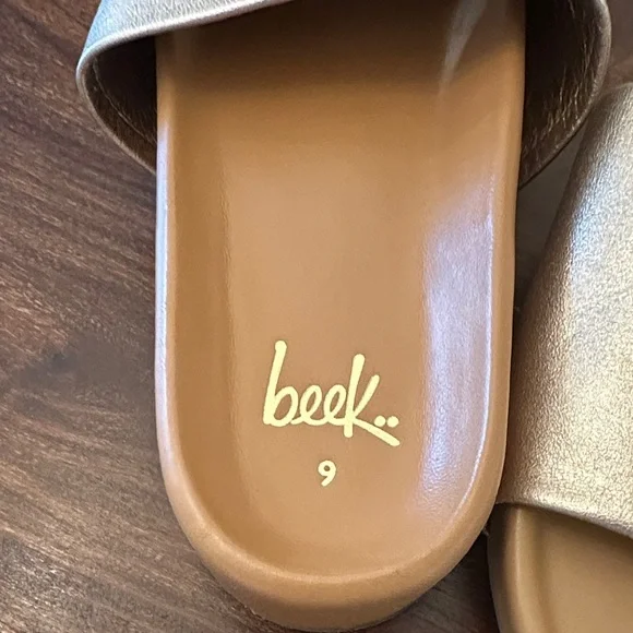 Beek Metallic Gold Slide Sandals - Picture 5 of 7